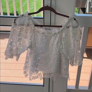 Zara white lace blouse